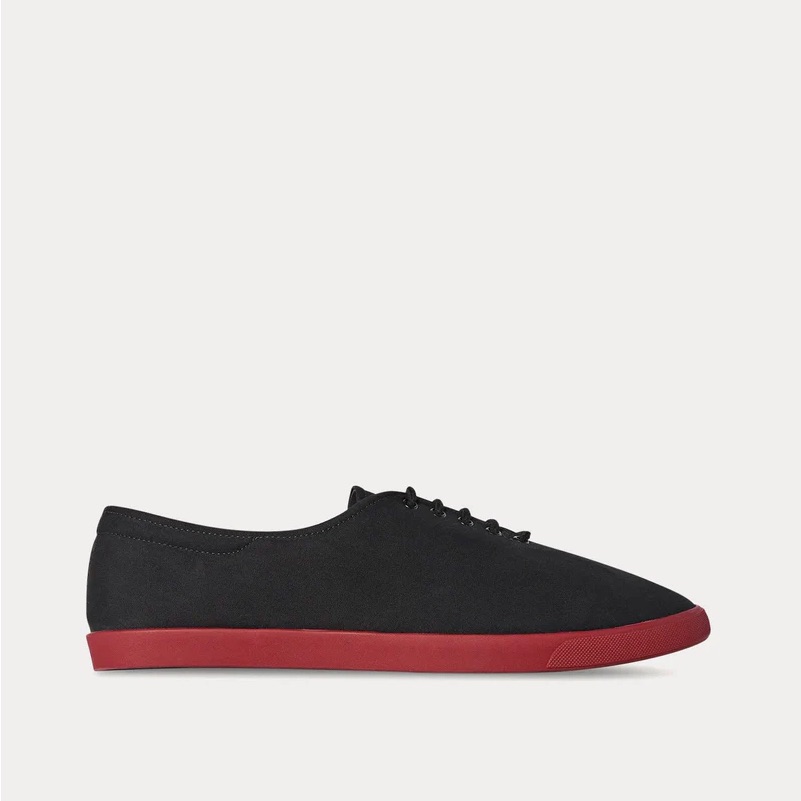 The Row Sam Laceup Sneakers Black/Red